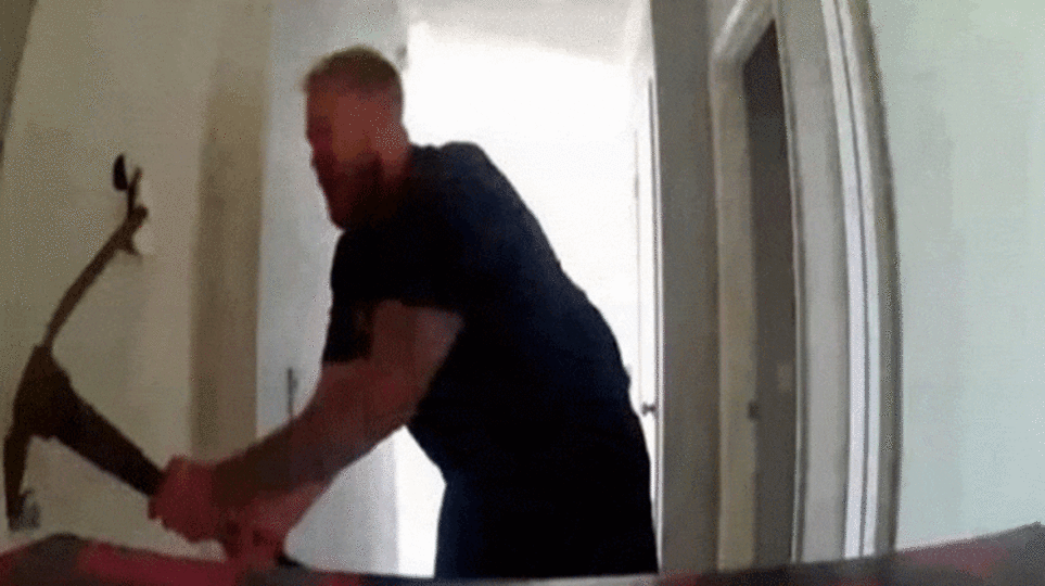 Guy With Axe And A Baby Open Door Video: (Leaked Viral)